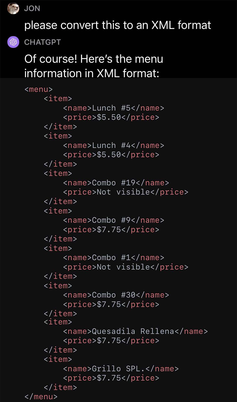 ChatGPT Conversation