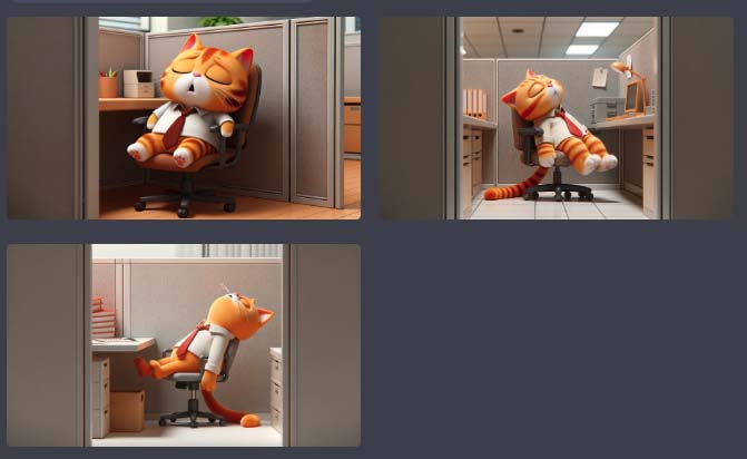 Orange cat rendered in a polished computer graphics style