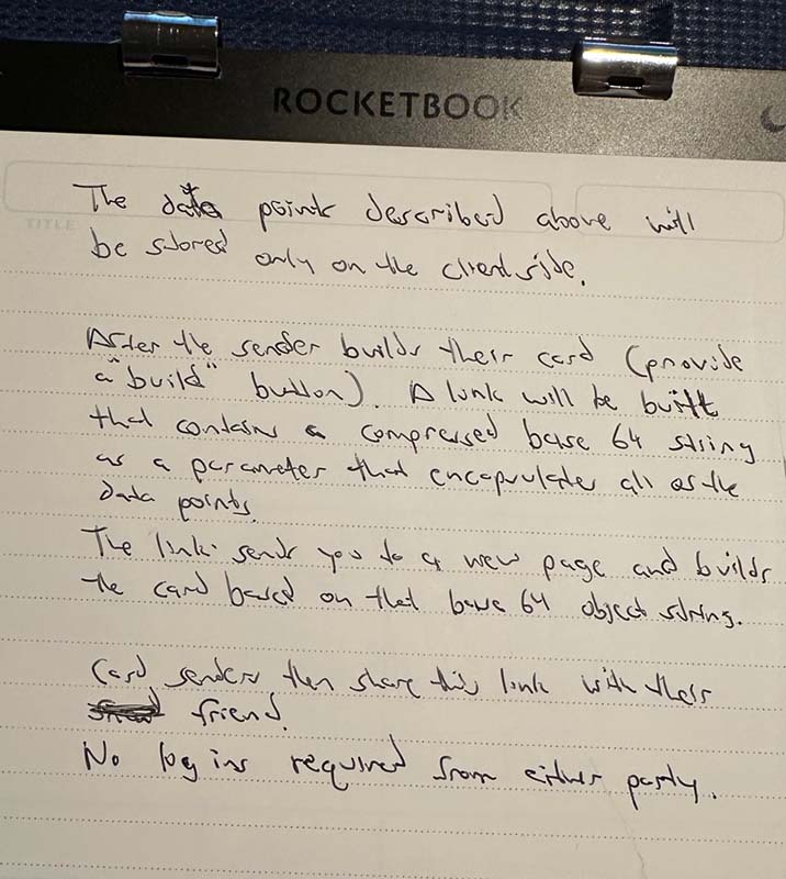 Photo of a page from a notebook.